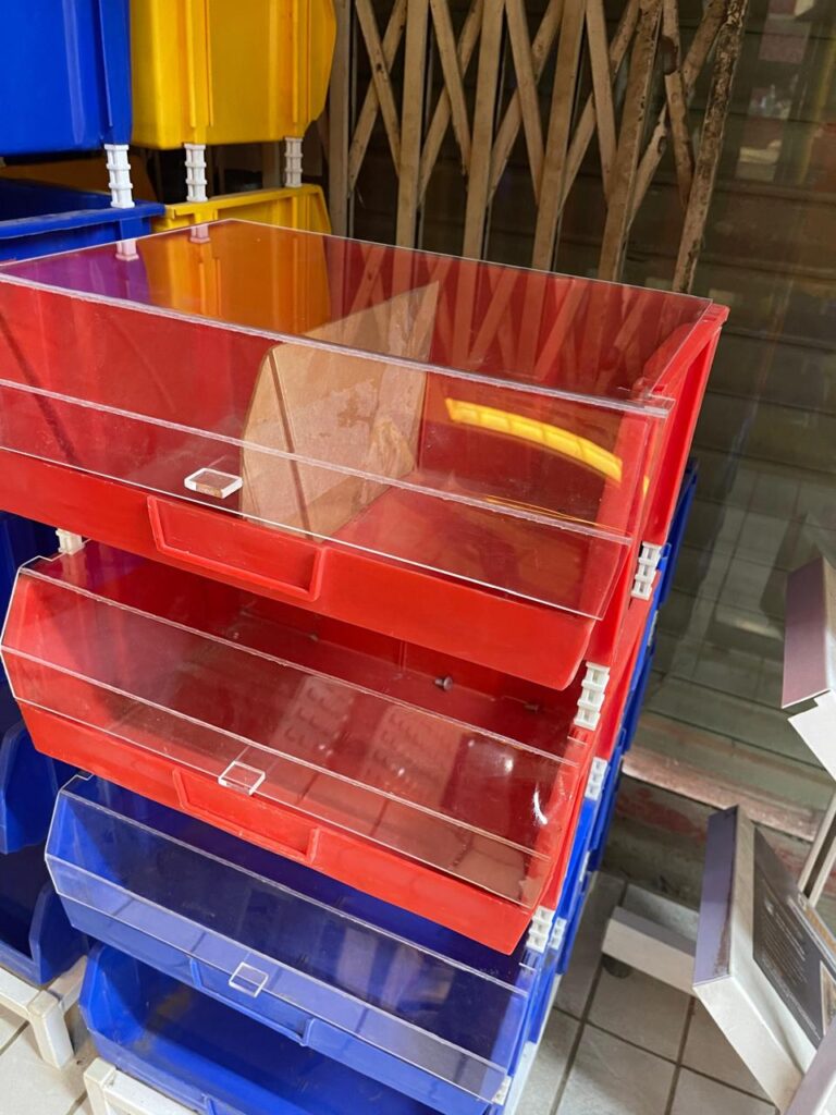 Bins With lids and labels