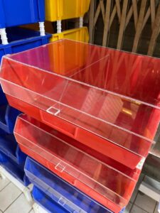 Bins With lids and labels