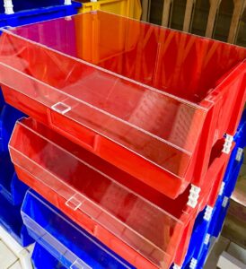 Bins With lids and labels